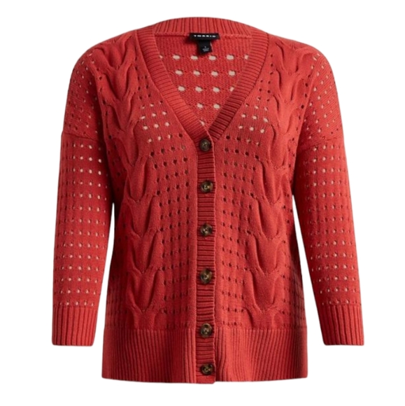 torrid Sweaters - Torrid Cable Boyfriend Cardigan Sweater Baked Apple Sz 00